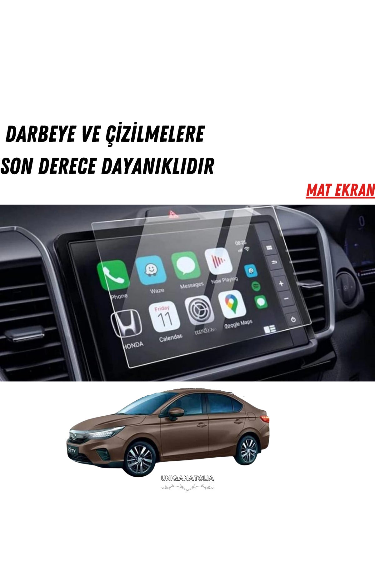 Honda City 2025 Navigasyon ve Multimedya Uyumlu Mat Ekran Koruyucu