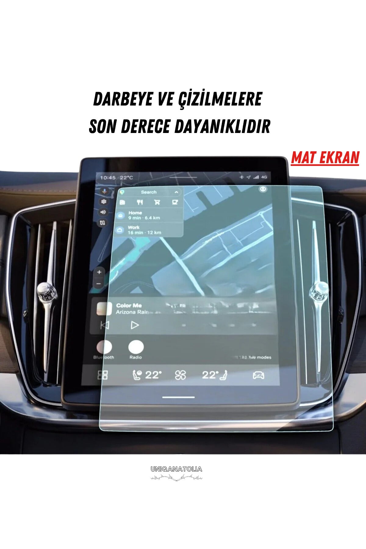 Volvo XC60 2025 Navigasyon ve Multimedya Uyumlu Mat Ekran Koruyucu
