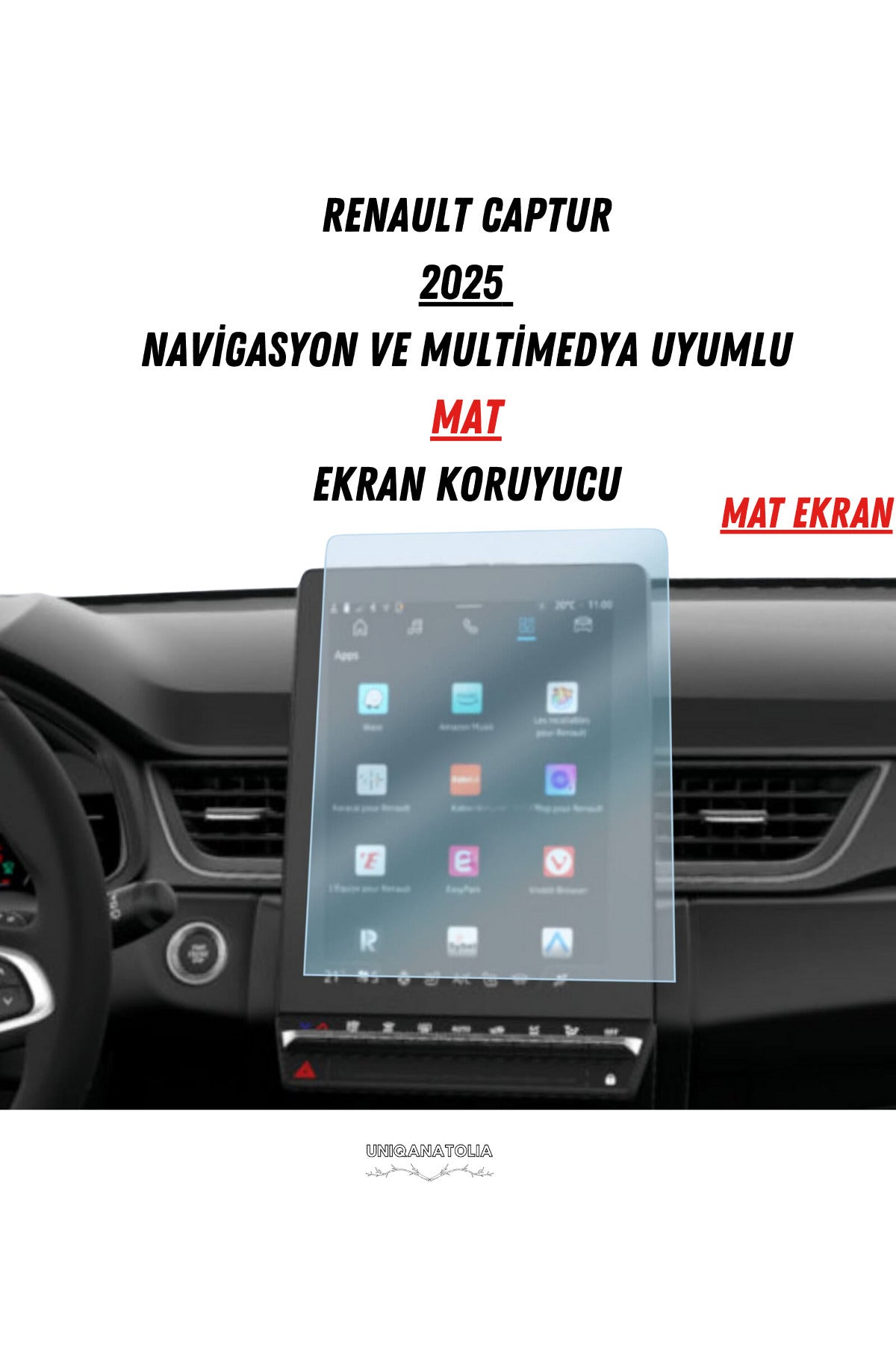 Renault Austral E-Tech Hybrid 2022-2023 Multimedya ve Gösterge Panel Uyumlu Nano Ekran Koruyucu