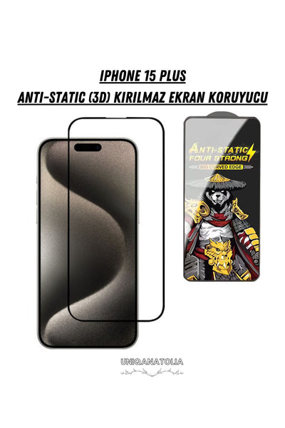 iPhone 15 Plus Antı-Statıc 3D Toz Tutmayan Kırılmaz Ekran Koruyucu