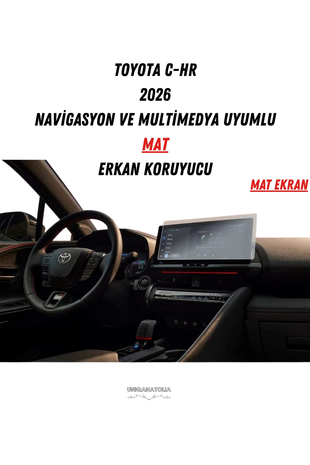 Toyota CHR 2025 Navigasyon ve Multimedya Uyumlu Nano Ekran Koruyucu