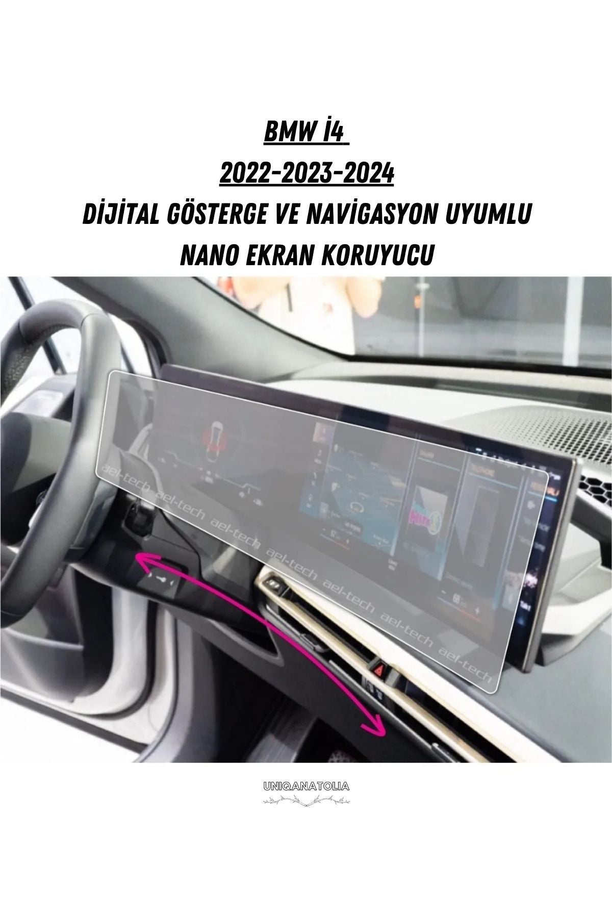 Bmw I4  2022 2023 2024 Dijital  Gösterge Ve Navigasyon Uyumlu Nano Ekran Koruyucu