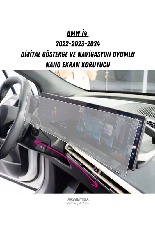 Bmw I4  2022 2023 2024 Dijital  Gösterge Ve Navigasyon Uyumlu Nano Ekran Koruyucu
