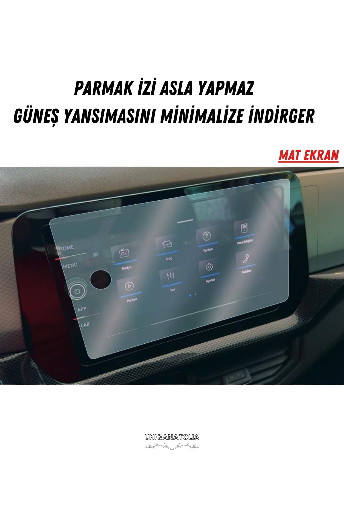 Volkswagen T-Roc 2024 Navigasyon ve Multimedya Uyumlu Mat Ekran Koruyucu