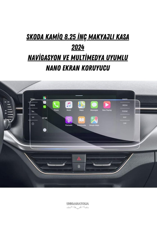 Skoda Kamiq 8.25 inç Multimedya Uyumlu Makyajlı Kasa 2024 Nano Ekran Koruyucu
