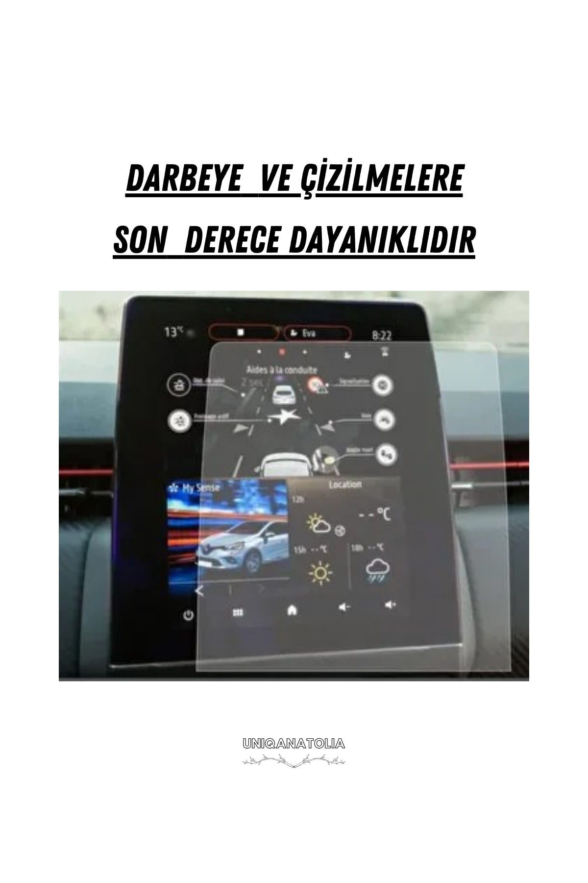 Renault Clio 5 R Link 9.3 İnç Navigasyon ve Multimedya Uyumlu Nano Ekran Koruyucu