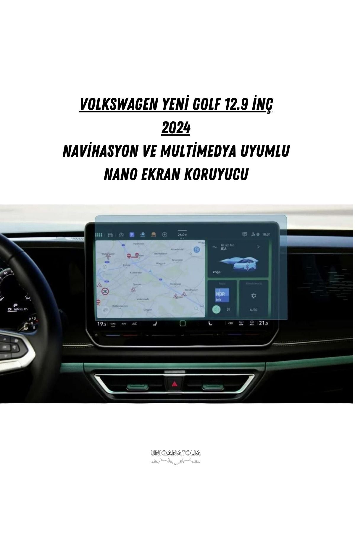Volkswagen Yeni Golf 2024 Dijital Gösterge Uyumlu Nano Ekran Koruyucu