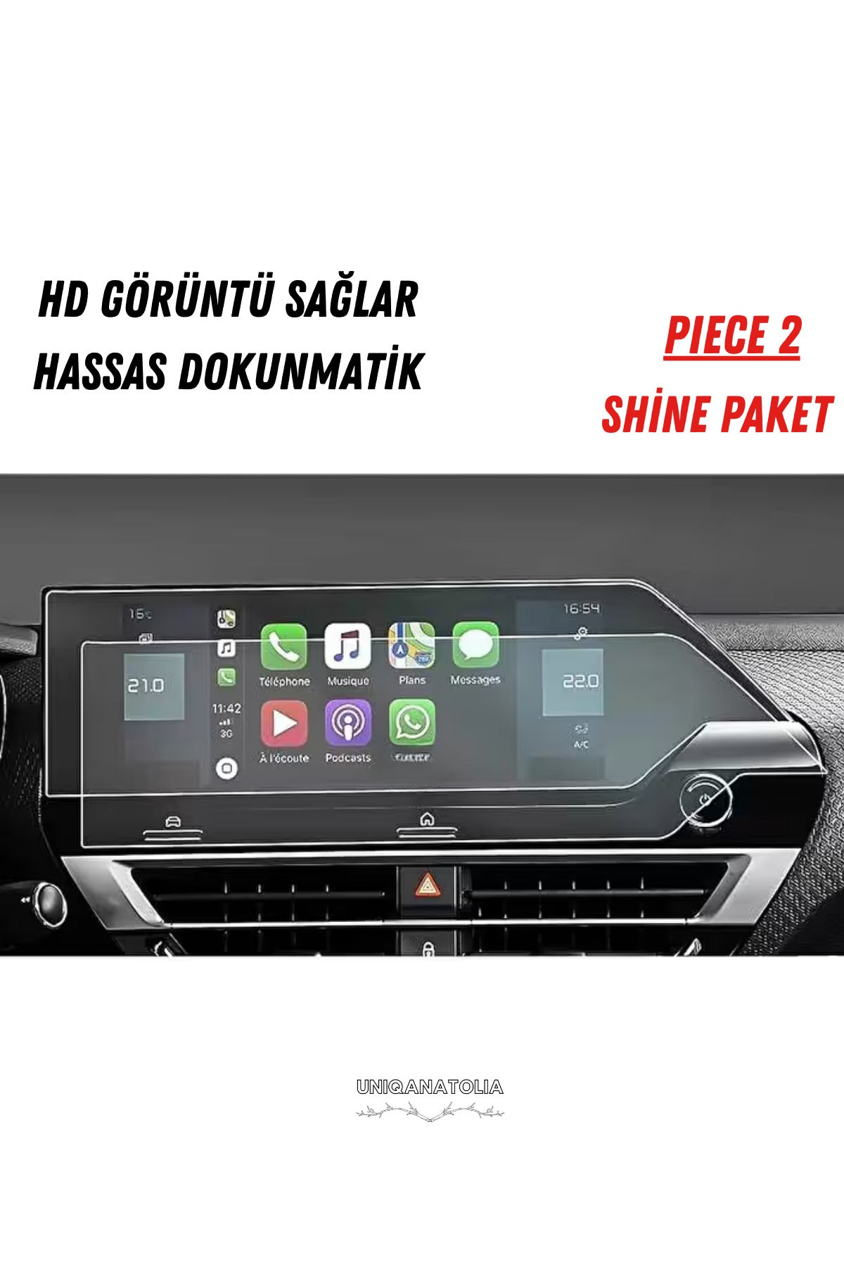 Citroen C4x Shine Paket Uyumlu Hayalet Ekran Ve Multimedya Nano Ekran Koruyucu
