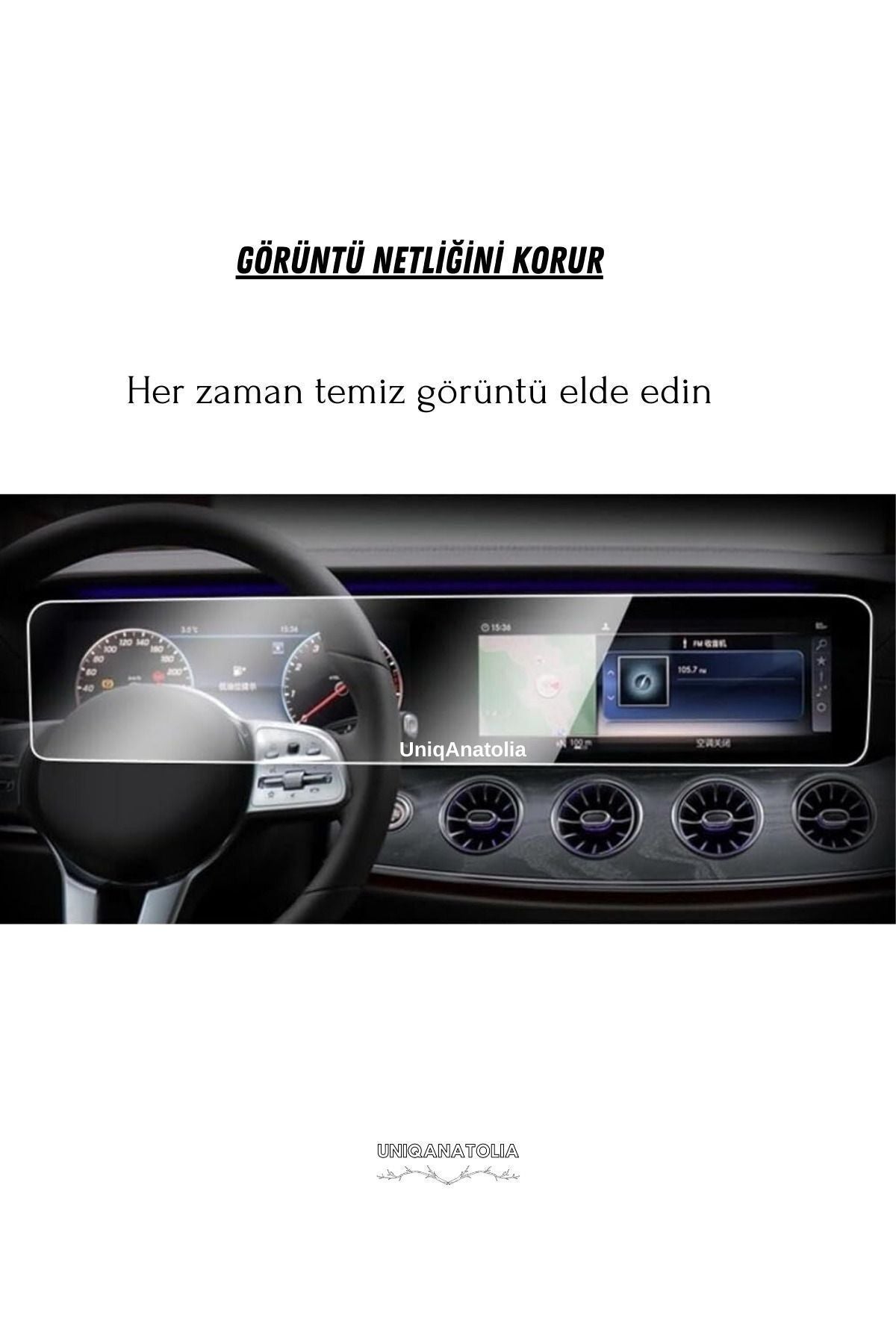 Mercedes EQC Elektrikli 2021-2023 Navigasyon Ekranı ve Dijital Gösterge Nano Ekran Koruyucu