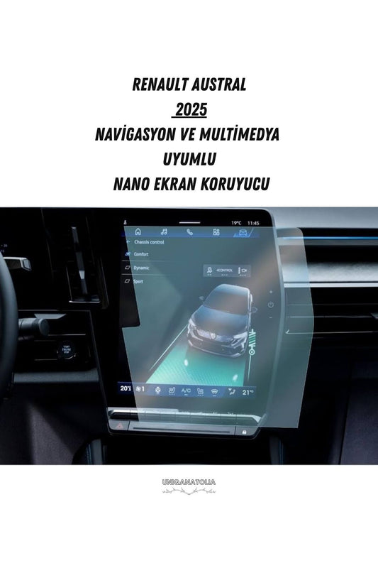Renault Austral 2025 Navigasyon ve Multimedya Uyumlu Nano Ekran Koruyucu