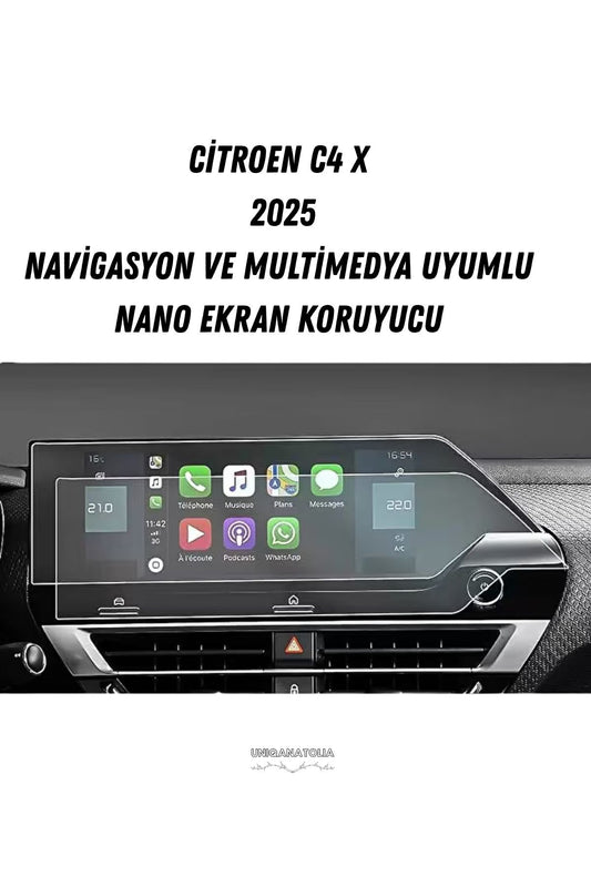 Citroen C4 X-C4 X Max 2025 Navigasyon ve Multimedya Uyumlu Nano Ekran Koruyucu