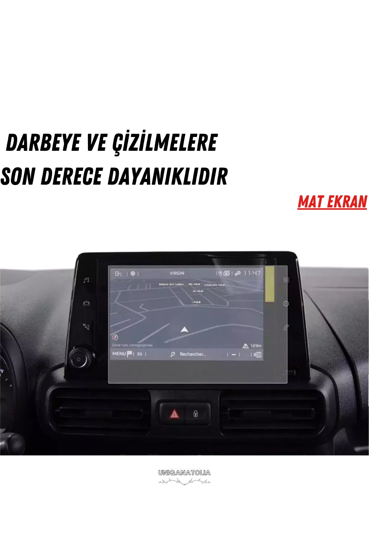Fıat Doblo 2023-2024 Navigasyon ve Multimedya Uyumlu Mat Ekran Koruyucu