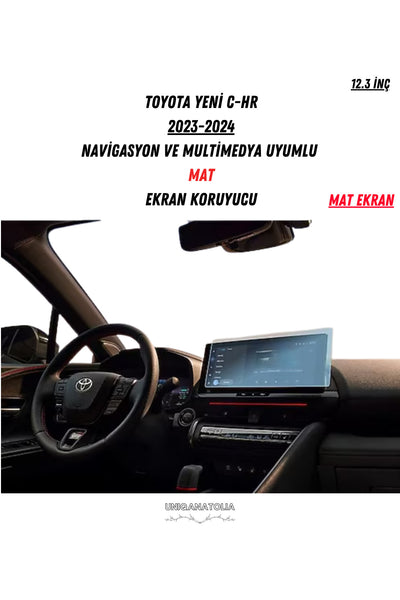 Toyota Yeni C HR 12.3 inç 2023-2024 Navigasyon ve Multimedya Uyumlu Nano Ekran Koruyucu