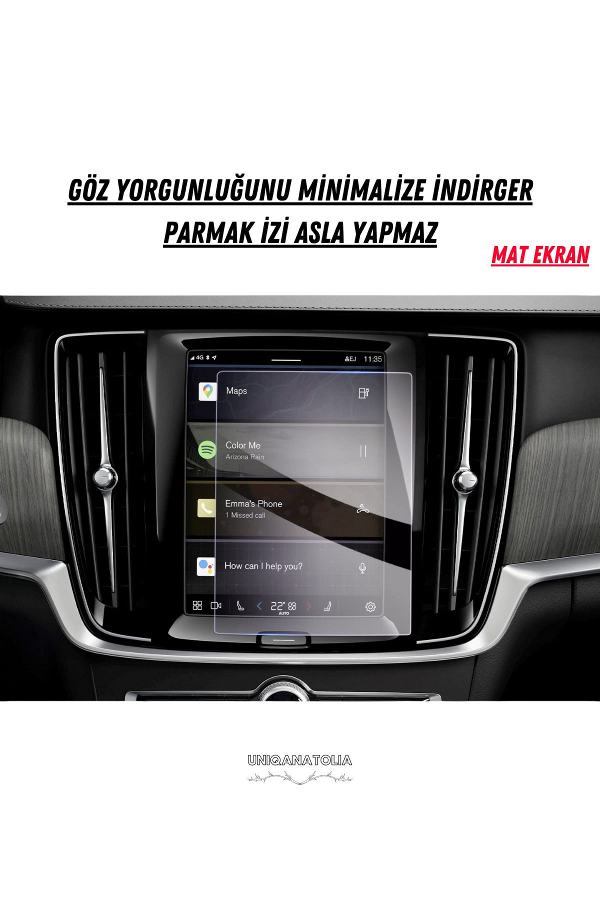 Volvo Xc40-Xc60-s90 Navigasyon ve Multimedya Uyumlu Mat Ekran Koruyucu