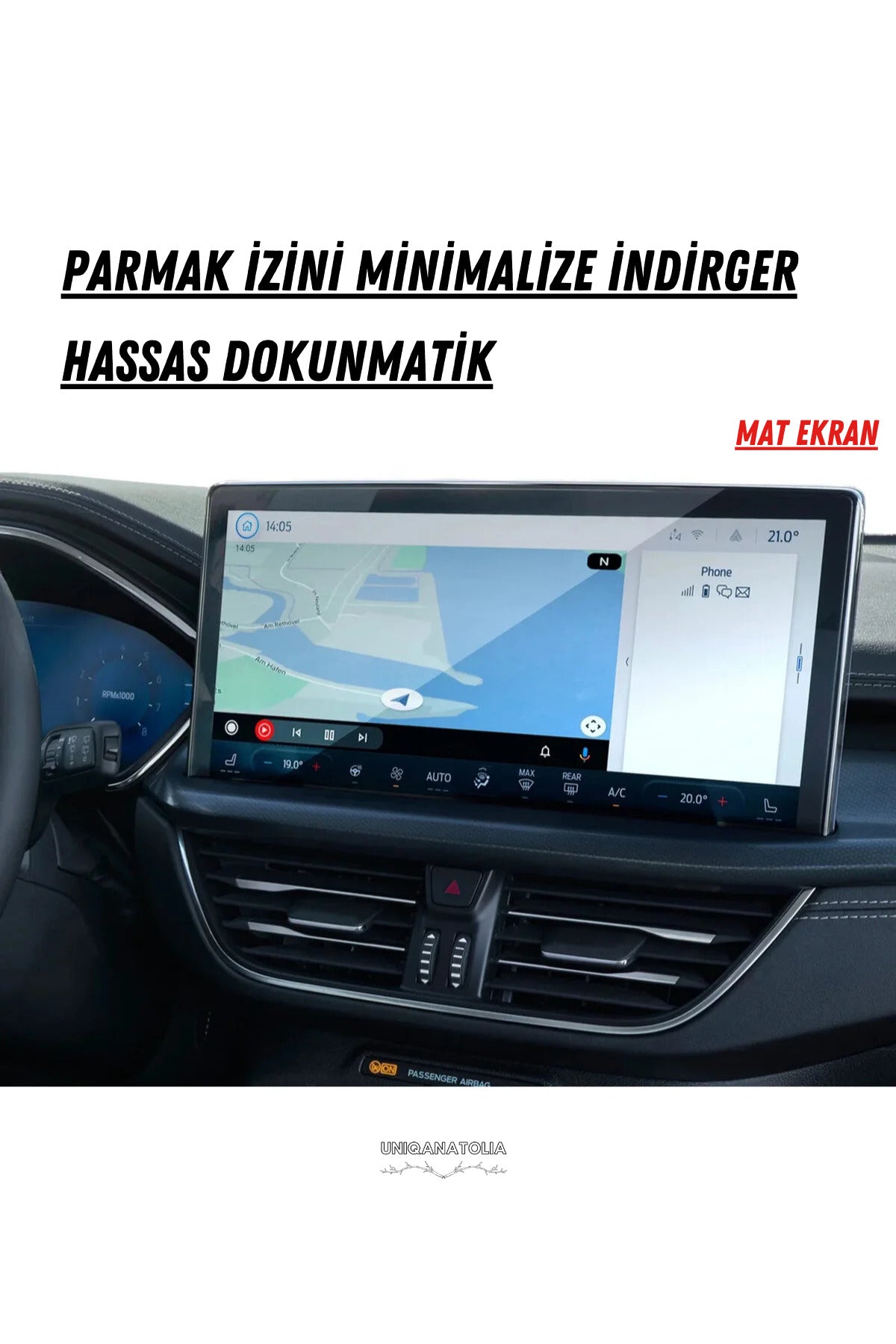 Ford Kuga 2025 Navigasyon ve Multimedya Uyumlu Mat Ekran Koruyucu