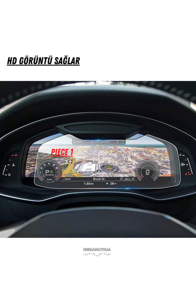 Audi Q8 2025 Hayalet Gösterge Ve Multimedya Çift Ekran Uyumlu Nano Ekran Koruyucu