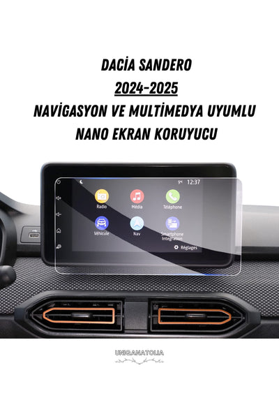 Dacia Sandero 2024-2025 Navigasyon Ve Multimedya Uyumlu Nano Ekran Koruyucu