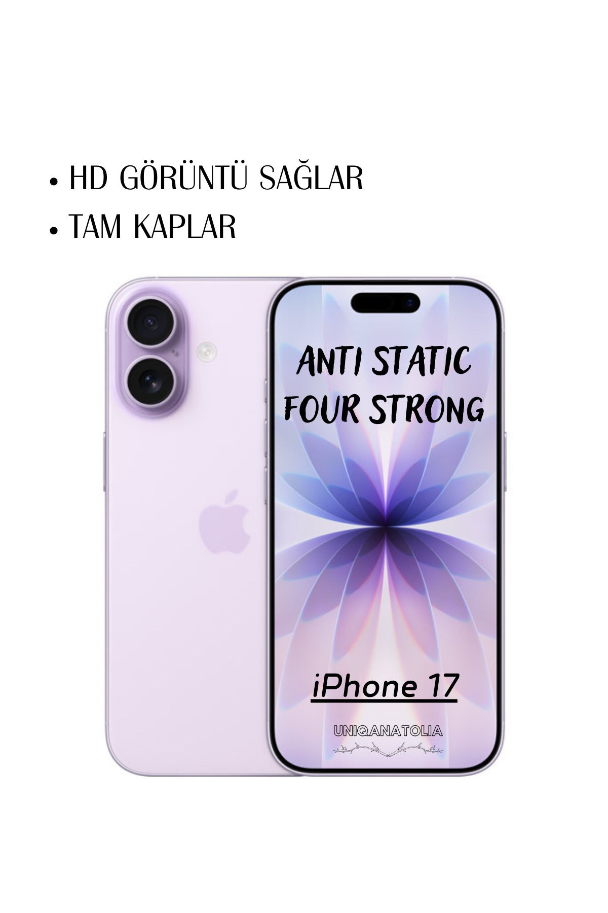 iPhone 17 Anti-Static 3D Toz Tutmayan Kırılmaz Ekran Koruyucu