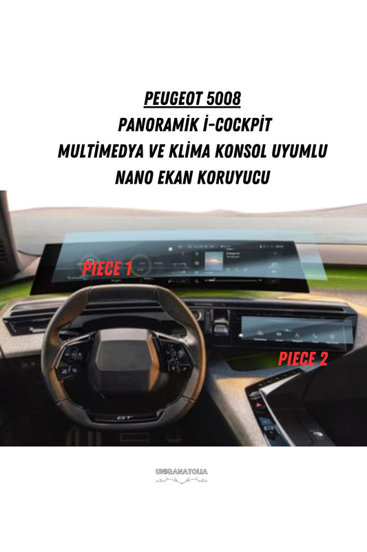 Peugeot 5008 Panoramik i-Cockpıt Multimedya ve Klima Konsol Uyumlu Set Nano Ekran Koruyucu
