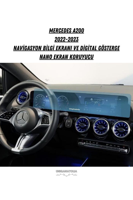 Mercedes A200 2021-2023  Navigasyon Bilgi Ekranı Ve Dijital Gösterge Nano Ekran Koruyucu