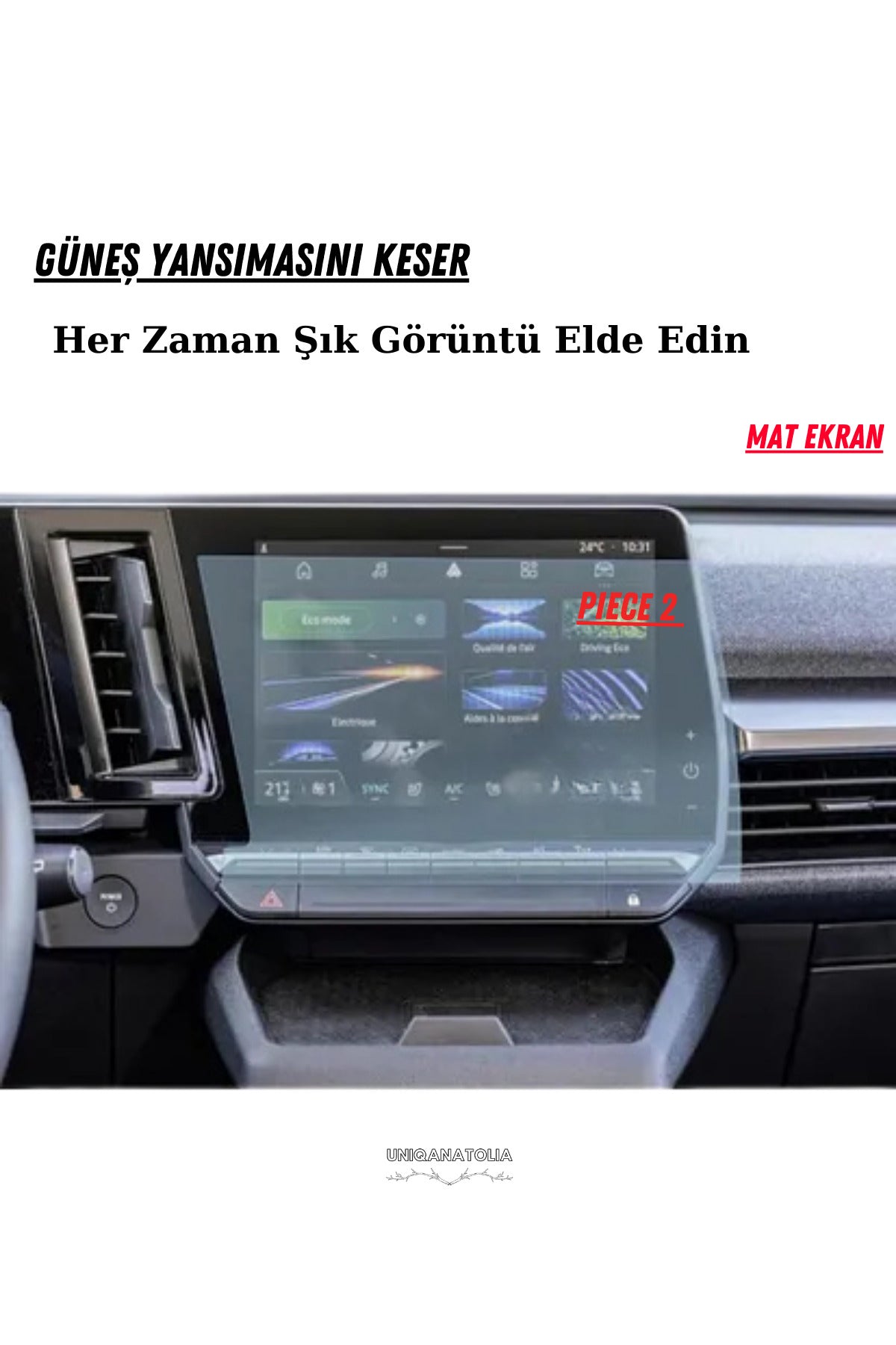 Renault Austral 2023-2024 Hayalet Gösterge Ve Multimedya Uyumlu Set Mat Ekran Koruyucu
