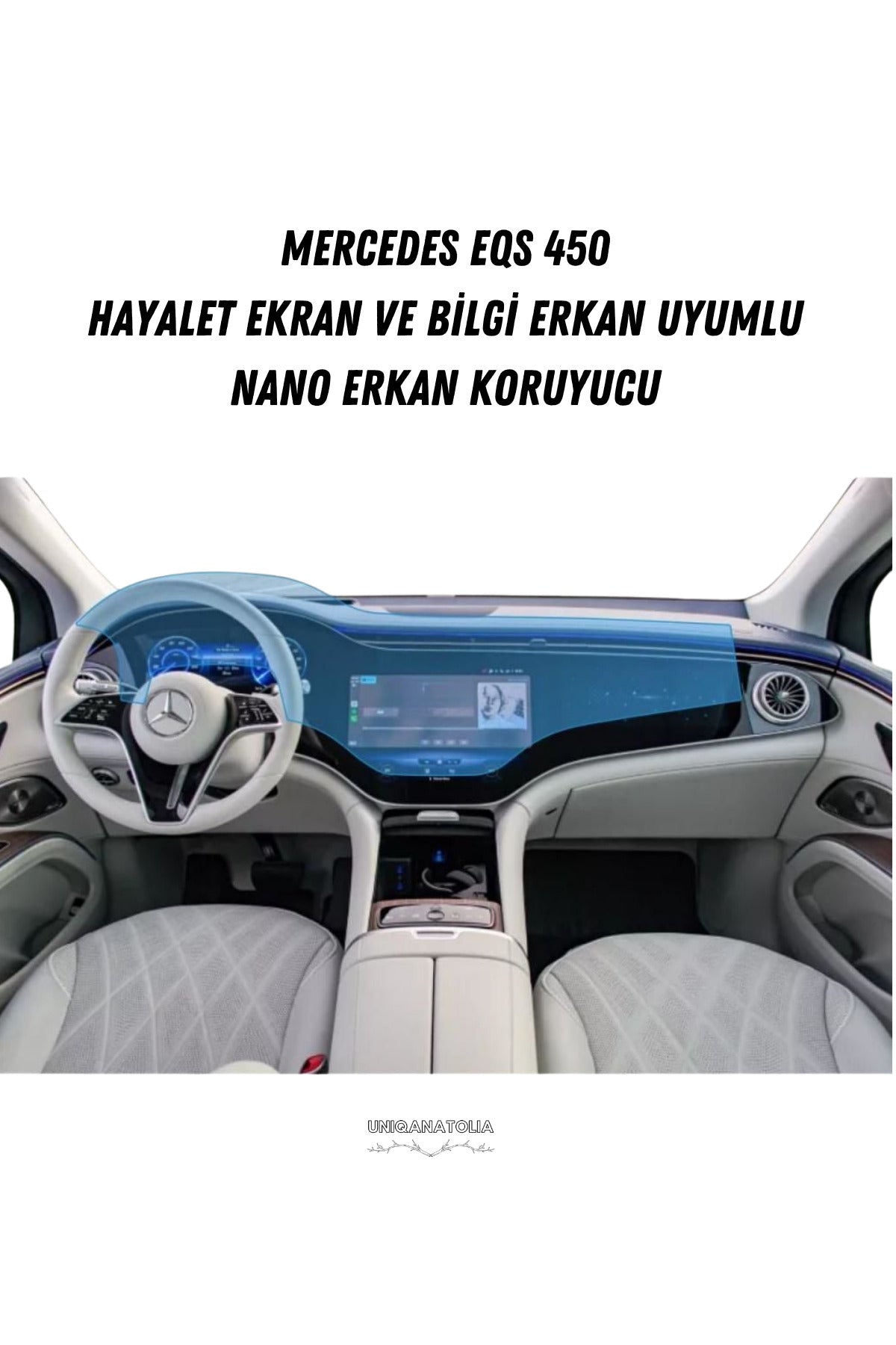 Mercedes EQS 450 Hayalet ve Bilgi Ekran Uyumlu Nano Ekran Koruyucu