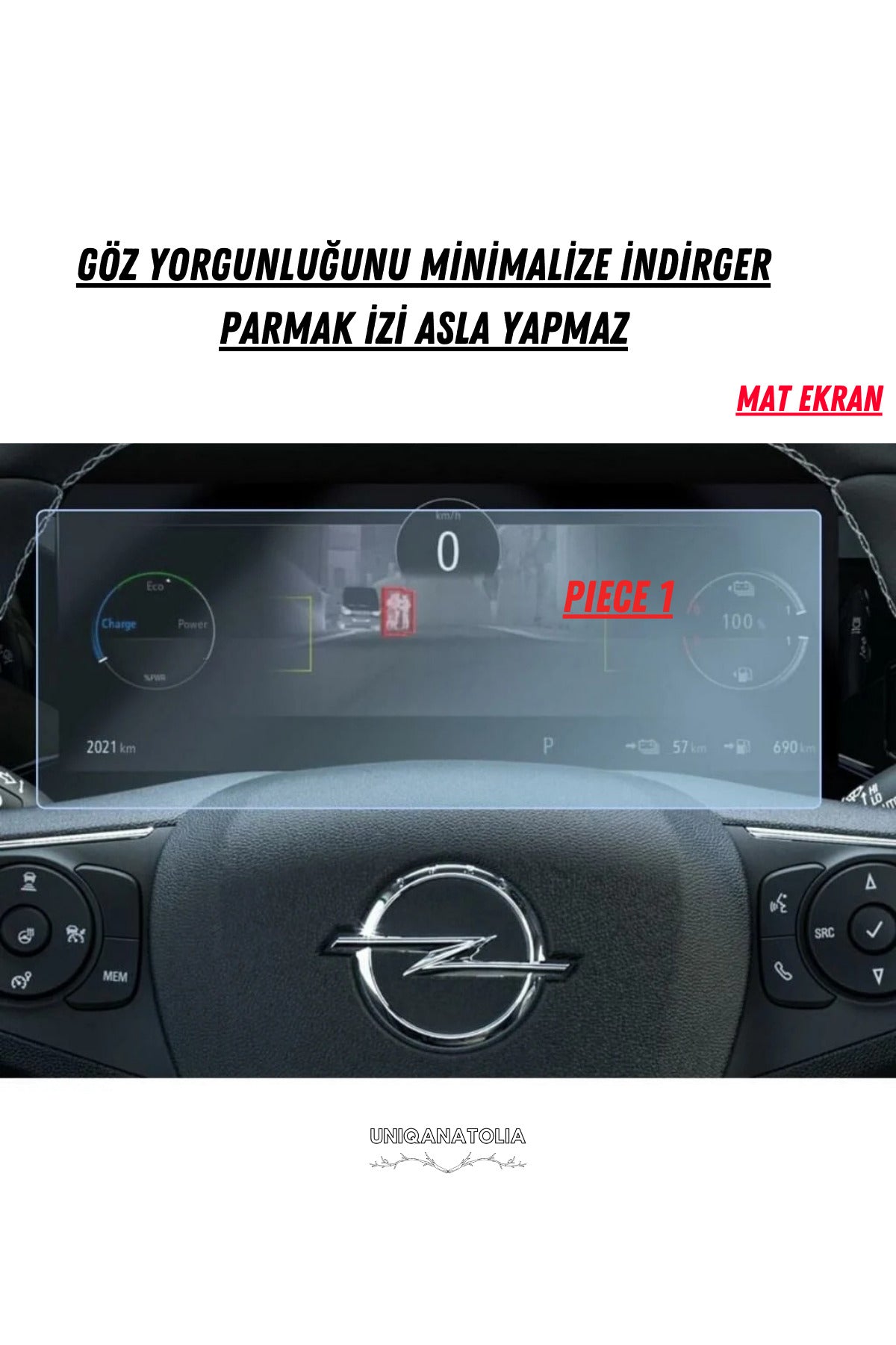 Opel Grandland 2021-2022-2023 Hayalet Gösterge ve Multimedya Uyumlu Set Mat Ekran Koruyucu