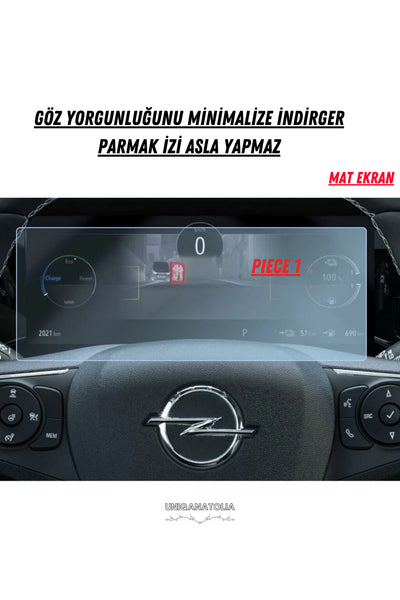 Opel Grandland 2021-2022-2023 Hayalet Gösterge ve Multimedya Uyumlu Set Mat Ekran Koruyucu