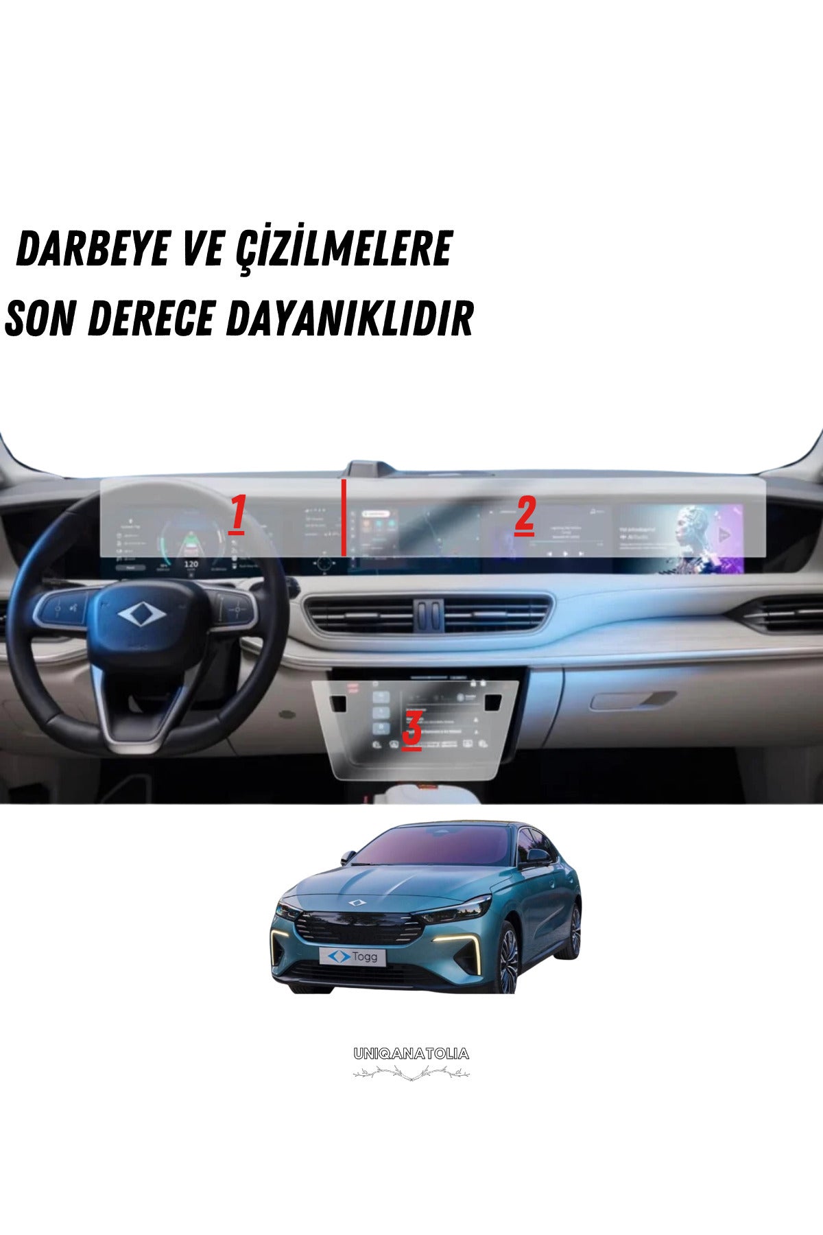 Togg T10F Bilgi Ekran ve Multimedya Uyumlu Set Nano Ekran Koruyucu