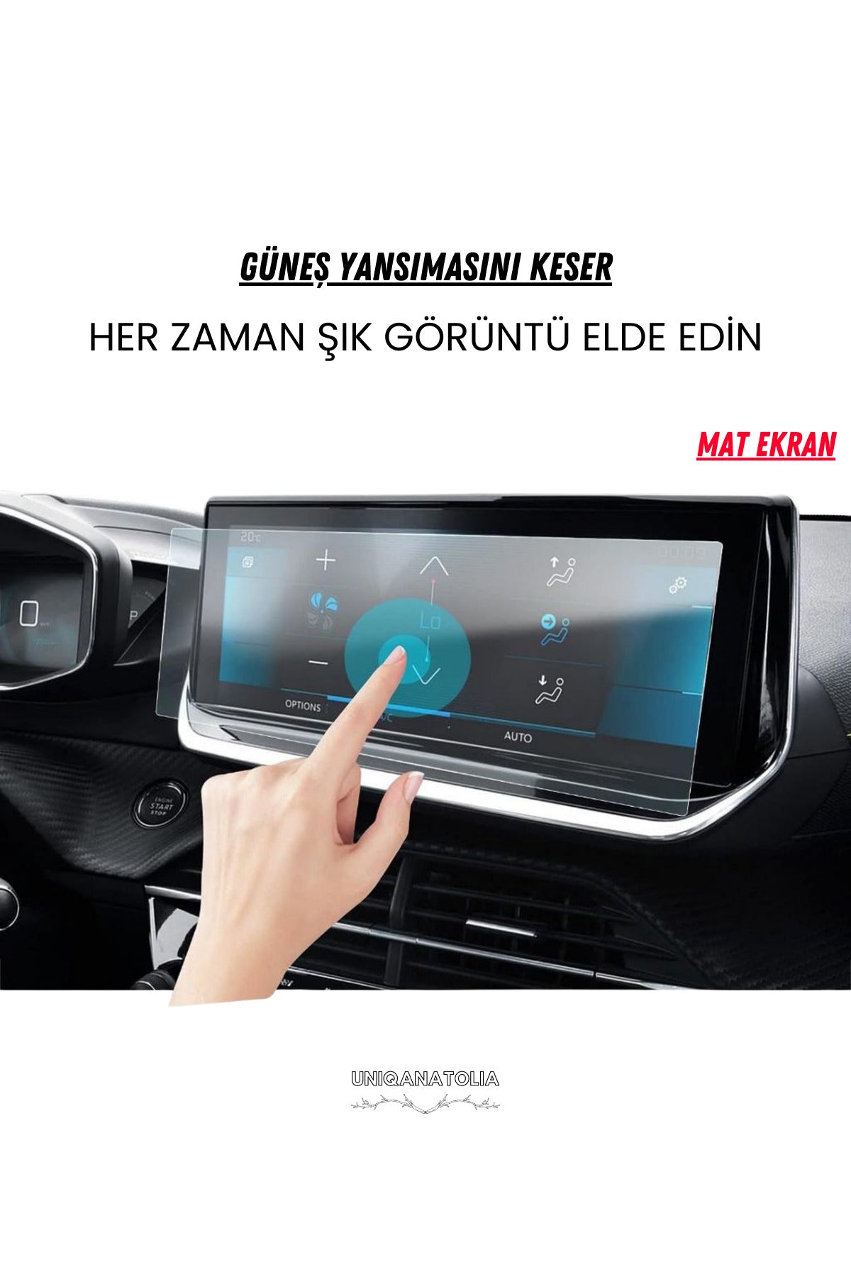 Peugeot 2008 2019-2020 Navigasyon ve Multimedya Uyumlu Mat Ekran Koruyucu