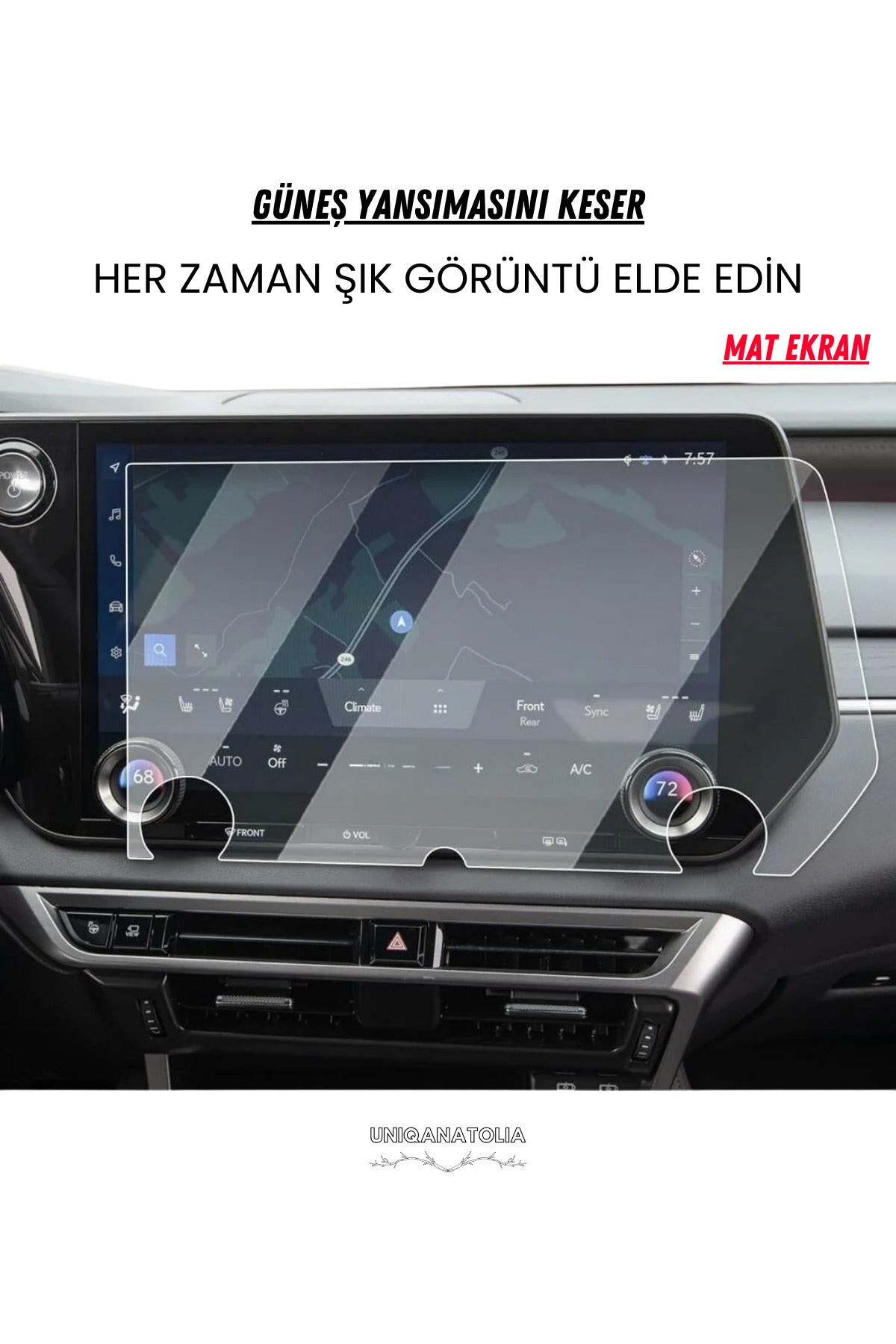 Lexux RX 2023-2024 Navigasyon ve Multimedya Uyumlu Mat Ekran Koruyucu