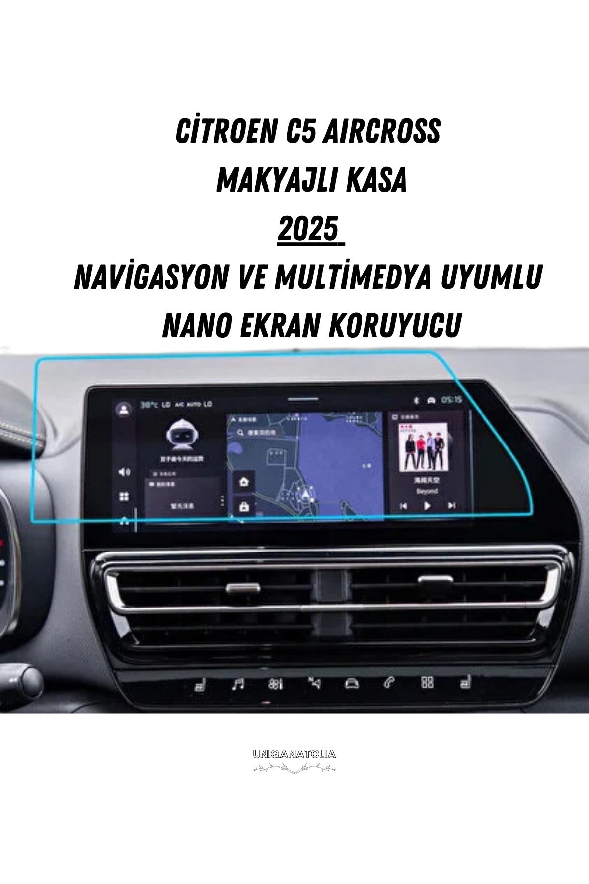 C5 Aırcross 2025 Makyajlı Kasa Navigasyon ve Multimedya Uyumlu Nano Ekran Koruyucu