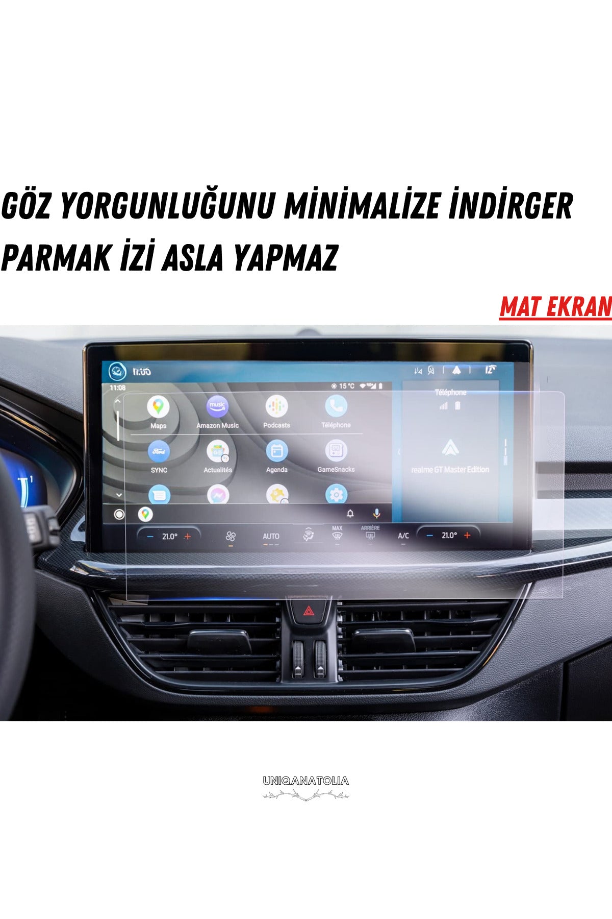 Ford Focus 2025 Navigasyon ve Multimedya Uyumlu Mat Ekran Koruyucu