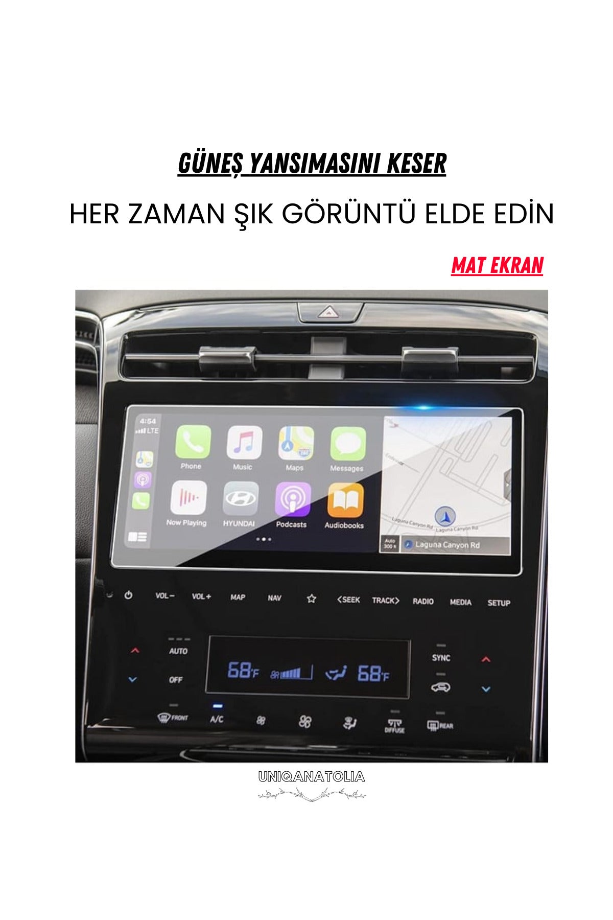 Hyundai Tucson 2021 Navigasyon ve Multimedya Uyumlu Mat Ekran Koruyucu