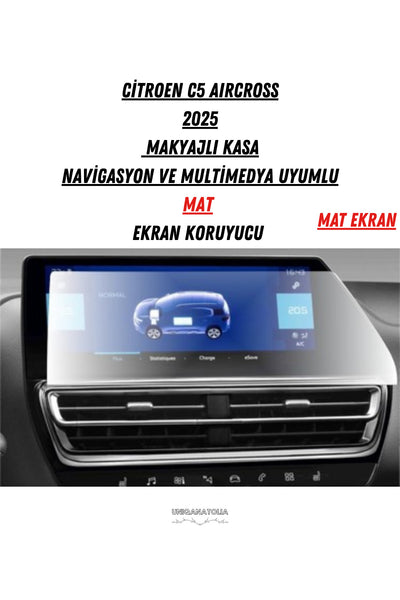 C5 Aırcross 2025 Makyajlı Kasa Navigasyon ve Multimedya Uyumlu Mat Ekran Koruyucu
