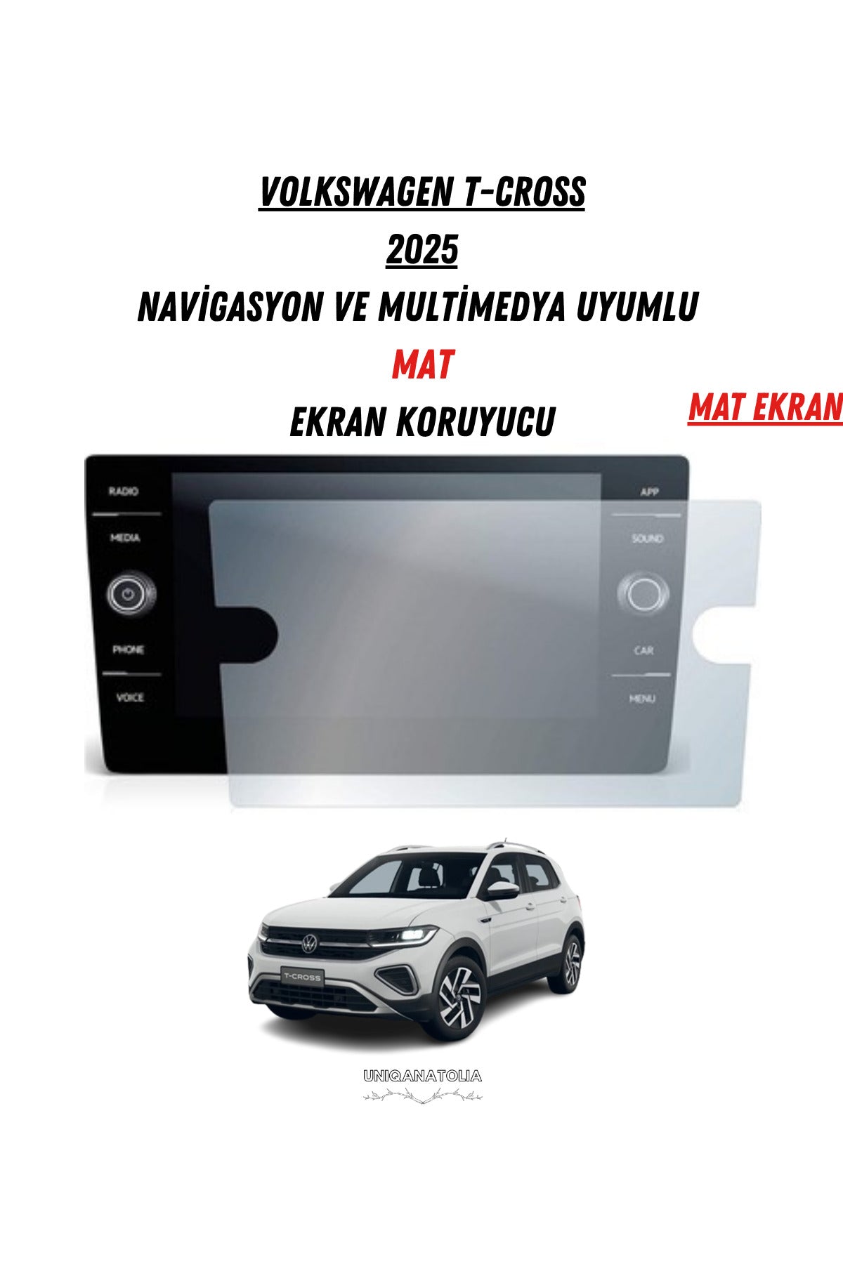 Volkswagen T-cross 8 Inç Navigasyon Uyumlu Nano Ekran Koruyucu 2022