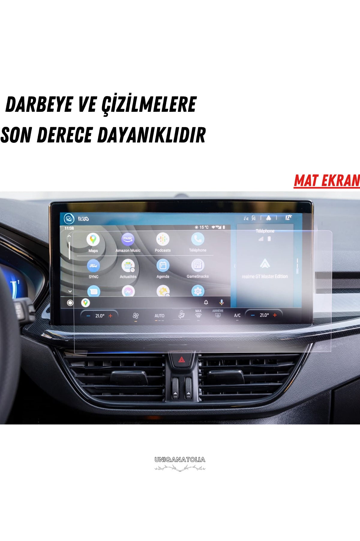 Ford Focus 2025 Navigasyon ve Multimedya Uyumlu Mat Ekran Koruyucu