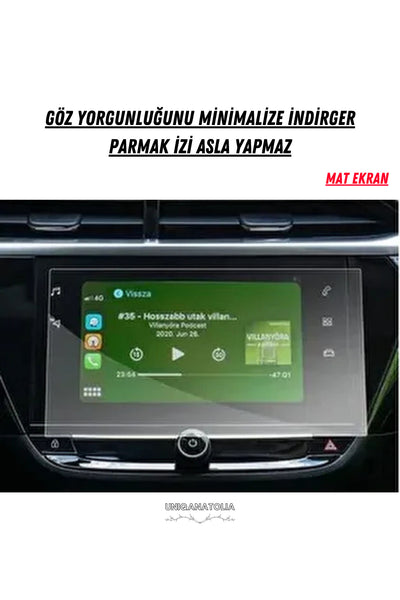 Opel Corsa F Kasa 7 inç Navigasyon ve Multimedya Uyumlu Mat Ekran Koruyucu