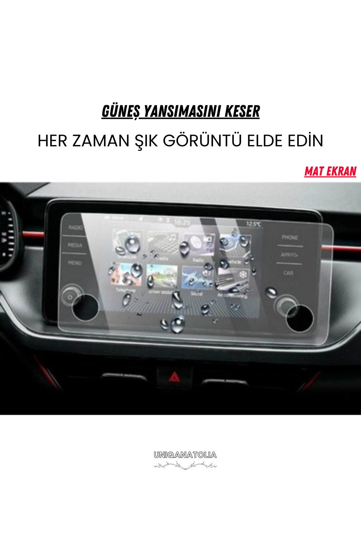 Skoda Scala 2024 Navigasyon ve Multimedya Uyumlu Mat Ekran Koruyucu