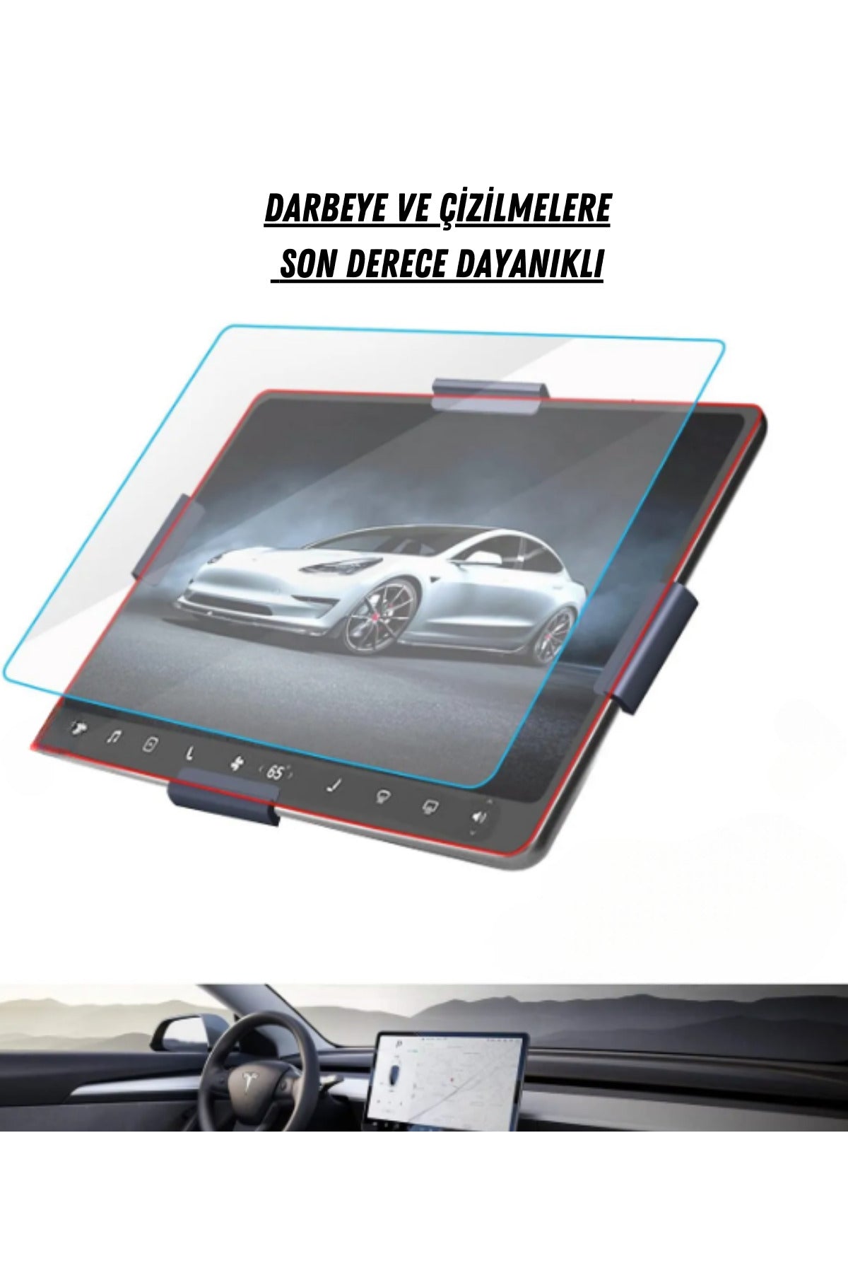 Tesla Model 3 ve Model Y 15 inç Navigasyon Multimedya Uyumlu Nano Ekran Koruyucu