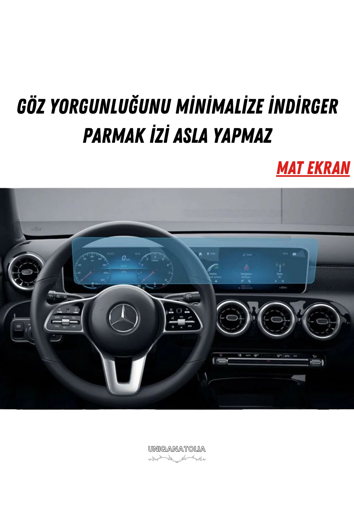 Mercedes CLA 200 2025 Navigasyon ve Bilgi Ekran Uyumlu Mat Ekran Koruyucu