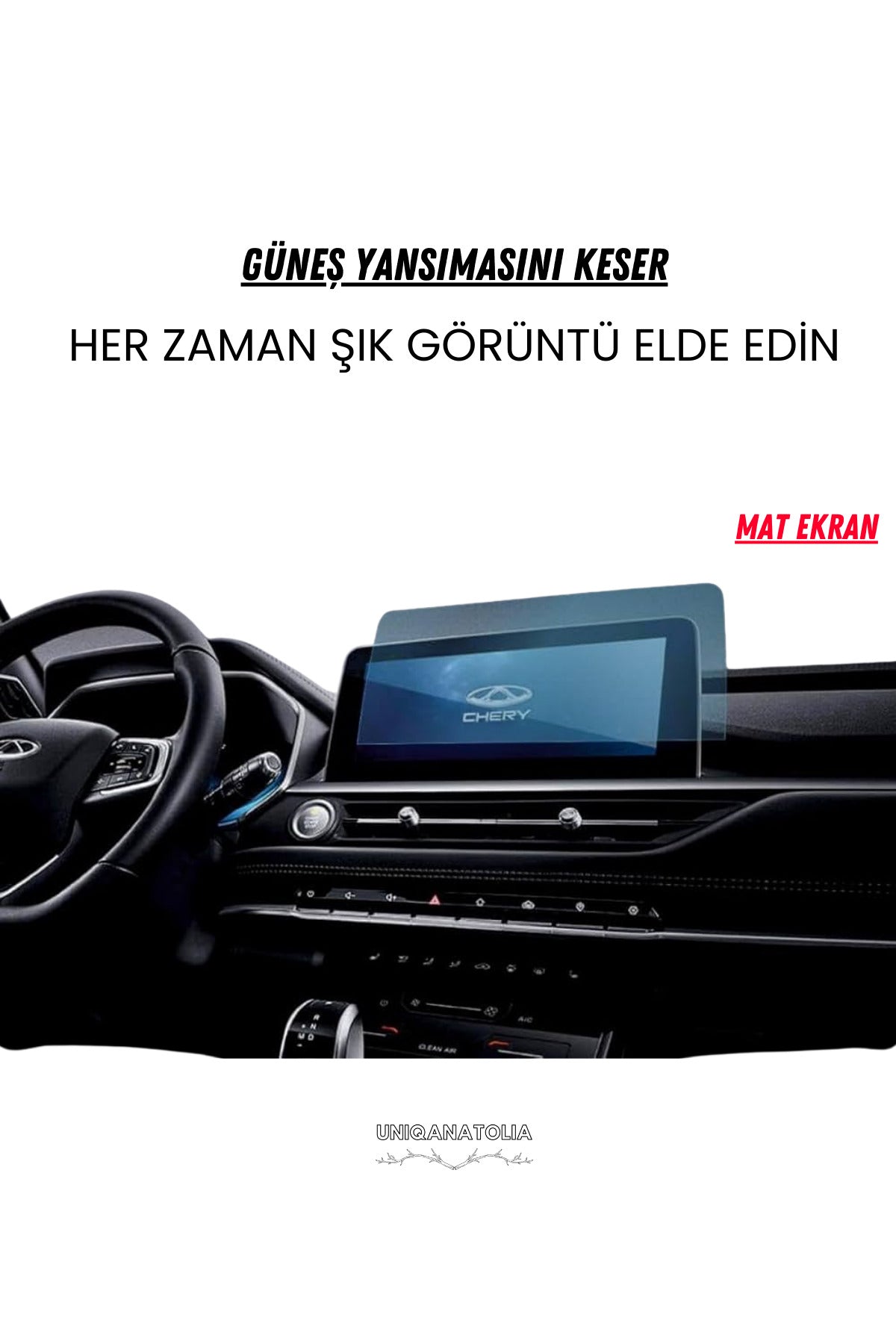 Chery Tiggo 7 Pro 2023 Navigasyon ve Multimedya Uyumlu Mat Ekran Koruyucu
