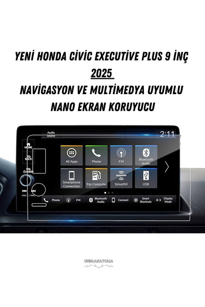 Yeni Honda Civic Executive Plus 2025 Navigasyon ve Multimedya Uyumlu Nano Ekran Koruyucu