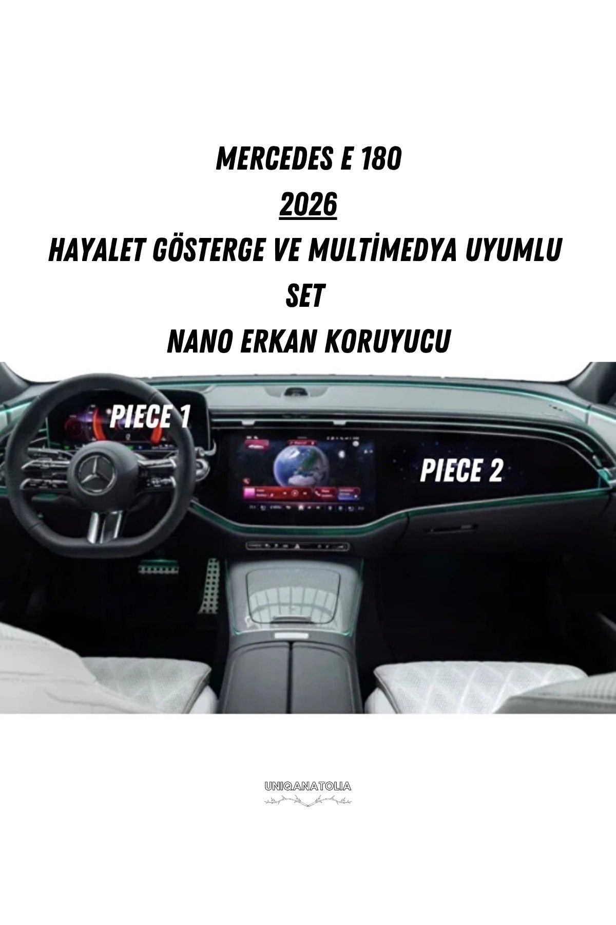 Mercedes E180 2026 Hayalet Gösterge ve Multimedya Uyumlu Set Nano Ekran Koruyucu