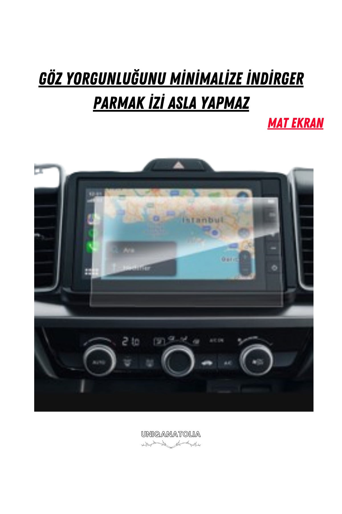 Honda Yeni City 2024 Navigasyon ve Multimedya Uyumlu Mat Ekran Koruyucu