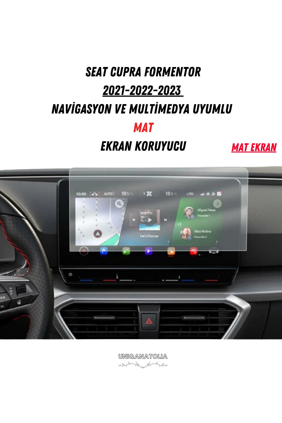 Seat Cupra Formentor 12 Inç Navigasyon ve Multimedya Uyumlu Nano Ekran Koruyucu 2021 2023