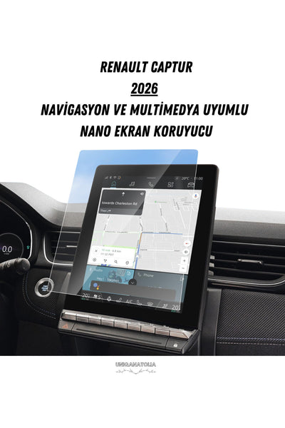 Renault Captur 2026 Navigasyon ve Multimedya Uyumlu Mat Ekran Koruyucu