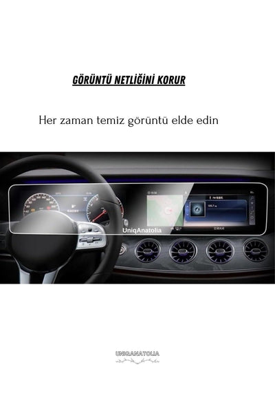 Mercedes A200 2021-2023 Navigasyon Bilgi Ekranı Ve Dijital Gösterge Nano Ekran Koruyucu