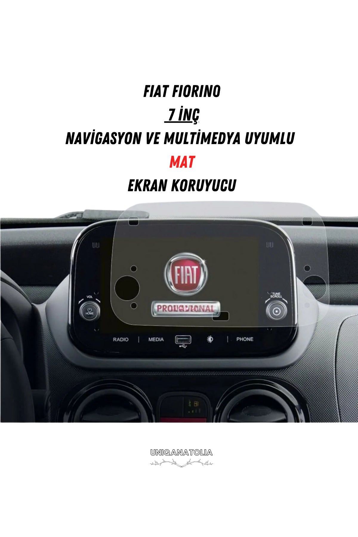 Fiat Fiorina 7 İnç Navigasyon ve Multimedya Uyumlu Mat Ekran Koruyucu