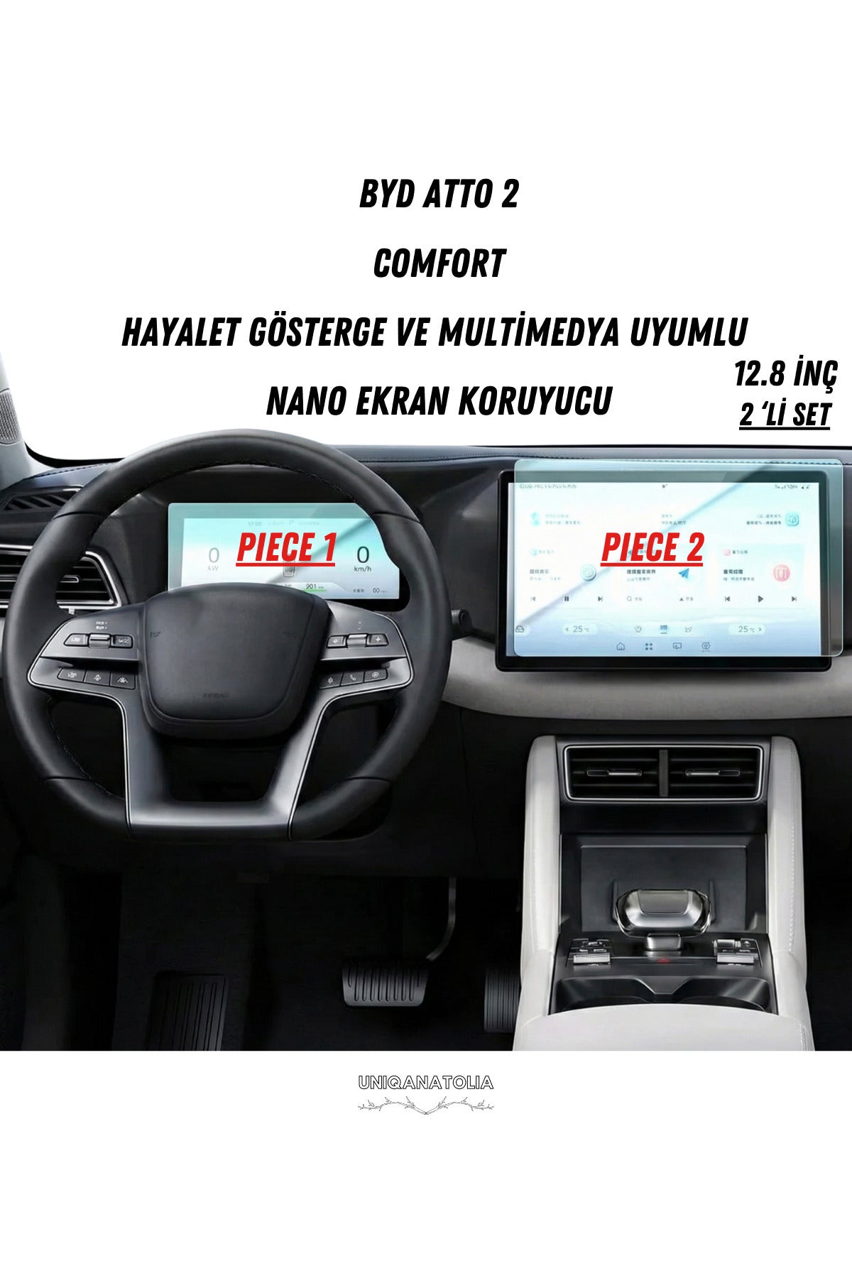 BYD ATTO 2 Comfort Hayalet Gösterge ve Multimedya Uyumlu Nano Ekran Koruyucu